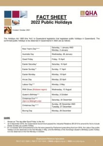 October 2021 public holidays